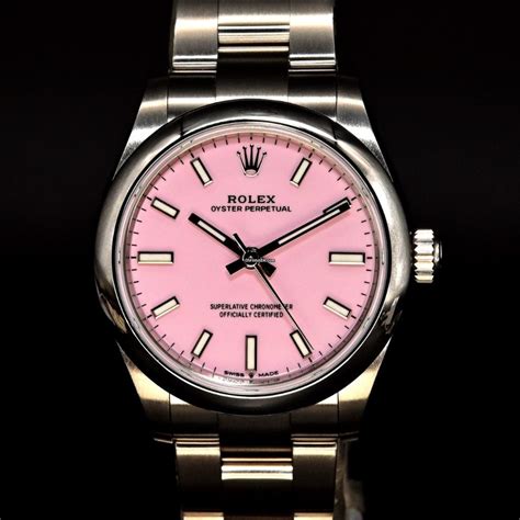 oyster perpetual rolex ladies pink dial|Rolex Oyster Perpetual size chart.